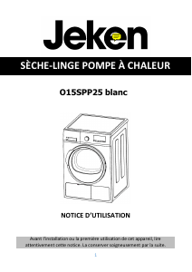Mode d’emploi Jeken O15SPP25 Sèche-linge