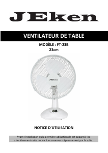 Mode d’emploi Jeken FT-23B Ventilateur