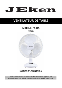 Mode d’emploi Jeken FT-40A Ventilateur