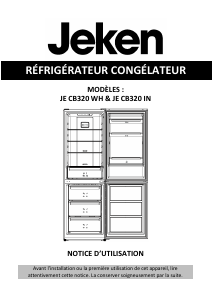 Mode d’emploi Jeken JE CB320 WH Réfrigérateur combiné