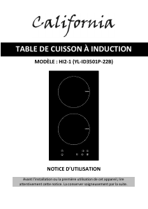 Mode d’emploi California HI2-1 Table de cuisson