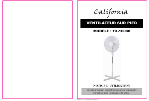 Mode d’emploi California TX-1608B Ventilateur
