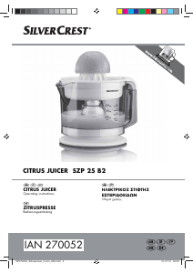 Bruksanvisning SilverCrest SZP 25 B2 Citruspress