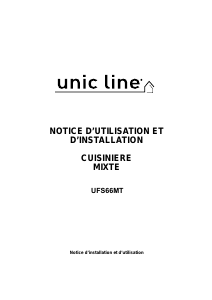 Mode d’emploi Unic Line UFS66MT Cuisinière