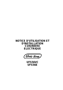 Mode d’emploi Unic Line UFS56VC Cuisinière