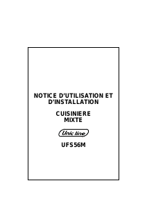 Mode d’emploi Unic Line UFS56M Cuisinière