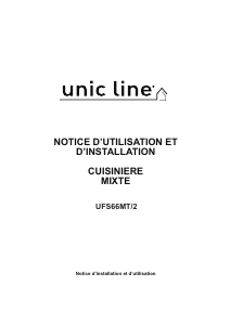 Mode d’emploi Unic Line UFS66MT/2 Cuisinière