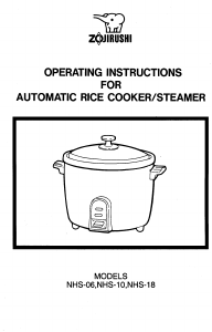 Manual Zojirushi NHS-10 Rice Cooker