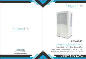 Manual SereneLife PDUMID95 Dehumidifier