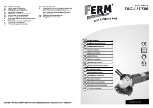 Εγχειρίδιο FERM AGM1016 Γωνιακός τροχός