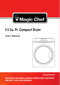Manual de uso Magic Chef MCSDRY35W Secadora