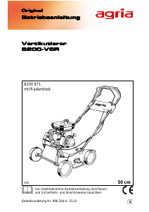 Bedienungsanleitung Agria 8200-V6R Vertikutierer