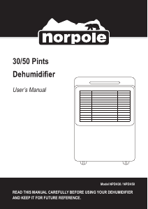 Manual Norpole NPDH30 Dehumidifier