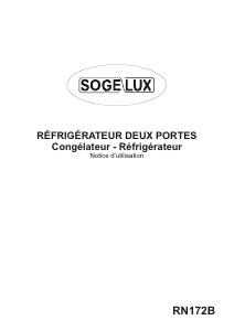 Mode d’emploi Sogelux RN172B Réfrigérateur combiné