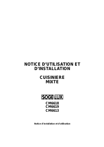 Mode d’emploi Sogelux CM6619 Cuisinière