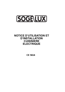Mode d’emploi Sogelux CE5614 Cuisinière