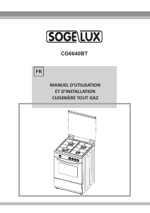 Mode d’emploi Sogelux CG6640BT Cuisinière