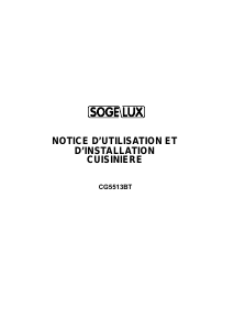 Mode d’emploi Sogelux CG5513BT Cuisinière