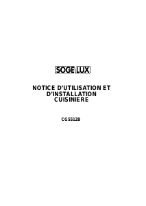Mode d’emploi Sogelux CG5512B Cuisinière