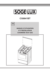 Mode d’emploi Sogelux CG6641BT Cuisinière