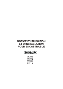 Mode d’emploi Sogelux F172N Four