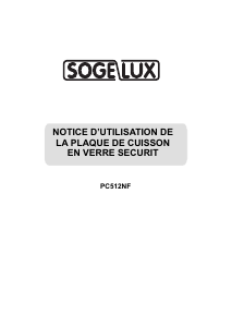 Mode d’emploi Sogelux PC512NF Table de cuisson