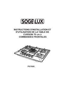Mode d’emploi Sogelux PG700X Table de cuisson
