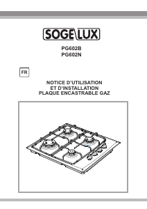 Mode d’emploi Sogelux PG602N Table de cuisson