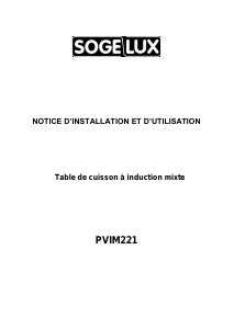 Mode d’emploi Sogelux PVIM221 Table de cuisson