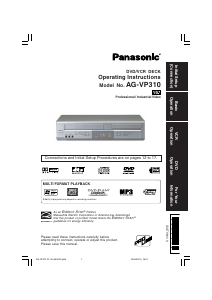 Bruksanvisning Panasonic AG-VP310 DVD-Video Kombination