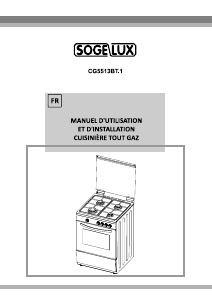 Mode d’emploi Sogelux CG5513BT.1 Cuisinière