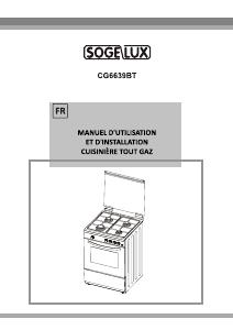 Mode d’emploi Sogelux CG6639BT Cuisinière