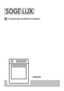 Mode d’emploi Sogelux CG6643BT Cuisinière