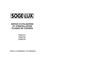 Mode d’emploi Sogelux PM407B Table de cuisson