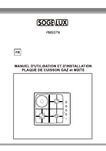 Mode d’emploi Sogelux PM507N Table de cuisson