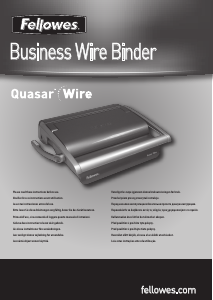 Manual de uso Fellowes Quasar Wire Encuadernadora