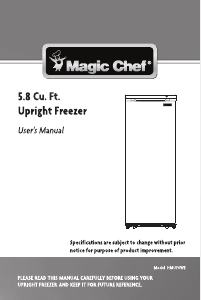 Manual de uso Magic Chef HMUF6WE Congelador