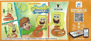 Kasutusjuhend Kinder Surprise FF352W SpongeBob SquarePants SpongeBob