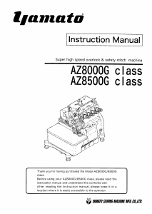 Manual Yamato AZ8000G class Sewing Machine