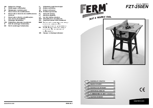 Instrukcja FERM TSM1011 Piła stołowa