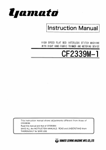 Manual Yamato CF2339M-1 Sewing Machine