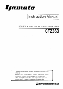 Handleiding Yamato CF2360 Naaimachine