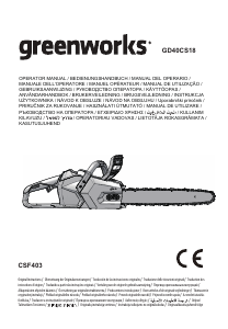 Manual de uso Greenworks GD40CS18 Sierra de cadena