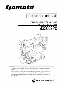 Manual Yamato MG2002PC Sewing Machine