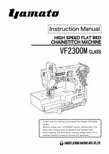 Handleiding Yamato VF2300M class Naaimachine