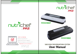 Bruksanvisning Nutrichef PKVS10BK Vakuumpackare