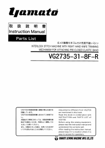 Manual Yamato VG2735-31-8F-R Sewing Machine