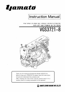 Manual Yamato VGS3721-8 Sewing Machine