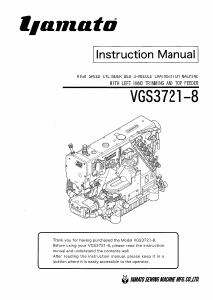 Handleiding Yamato VGS3721-8 Naaimachine