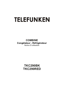 Mode d’emploi Telefunken TKC290RED Réfrigérateur combiné